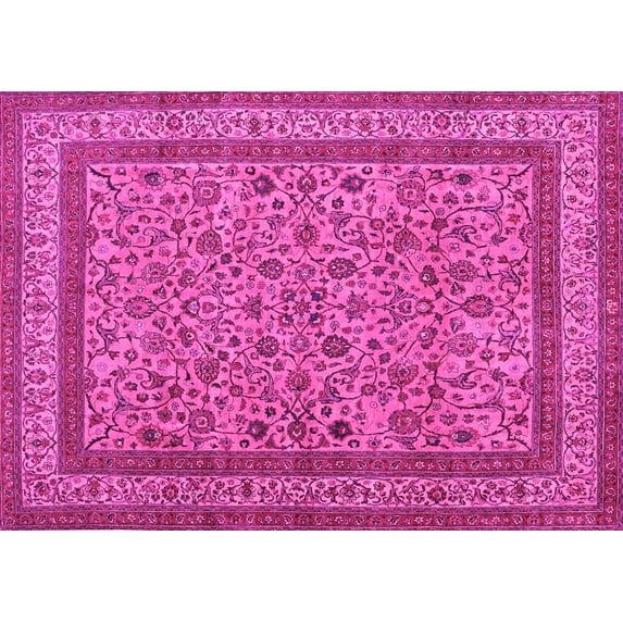 Ahgly Company Indoor Rectangle Persian Pink Traditional Area Rugs, 7' x 9'