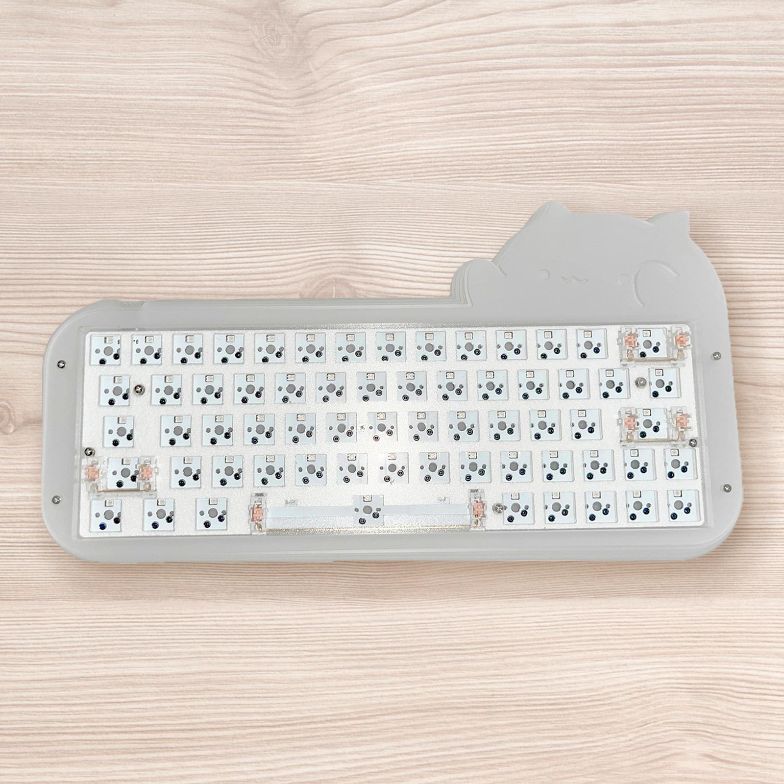 Wzmzjy Mechanical Keyboard DIY Kit Hot Swap Switches Backlit RGB 65% 64 Keys Wired Cute