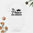 thumbnail image 4 of The Prince Has Arrived - Baby Clothes - Funny Newborn Bodysuit Outfits for Boys White-style-1 9months, 4 of 7