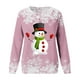 thumbnail image 5 of Puntoco Mujer Otoño e Invierno Casual Navidad Muñeco de nieve Impreso Cuello redondo Manga larga Jersey Blusa Sudadera tops Puntoco Puntoco-402, 5 of 6