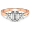 thumbnail image 4 of IGI Certified 1 Carat Emerald Shape Lab Grown Diamond Engagement Ring | 14K Rose Gold | Intricacy Three Stone Lab Diamond Ring | FG-VS1-VS2 Quality Friendly Diamonds, 4 of 6