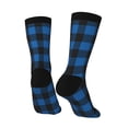 thumbnail image 3 of Zufioo Blue Black Plaid Print Thigh High Socks,Knee High Socks For Women and men,Over the Calf Tube Socks.Athletic Socks, 3 of 6