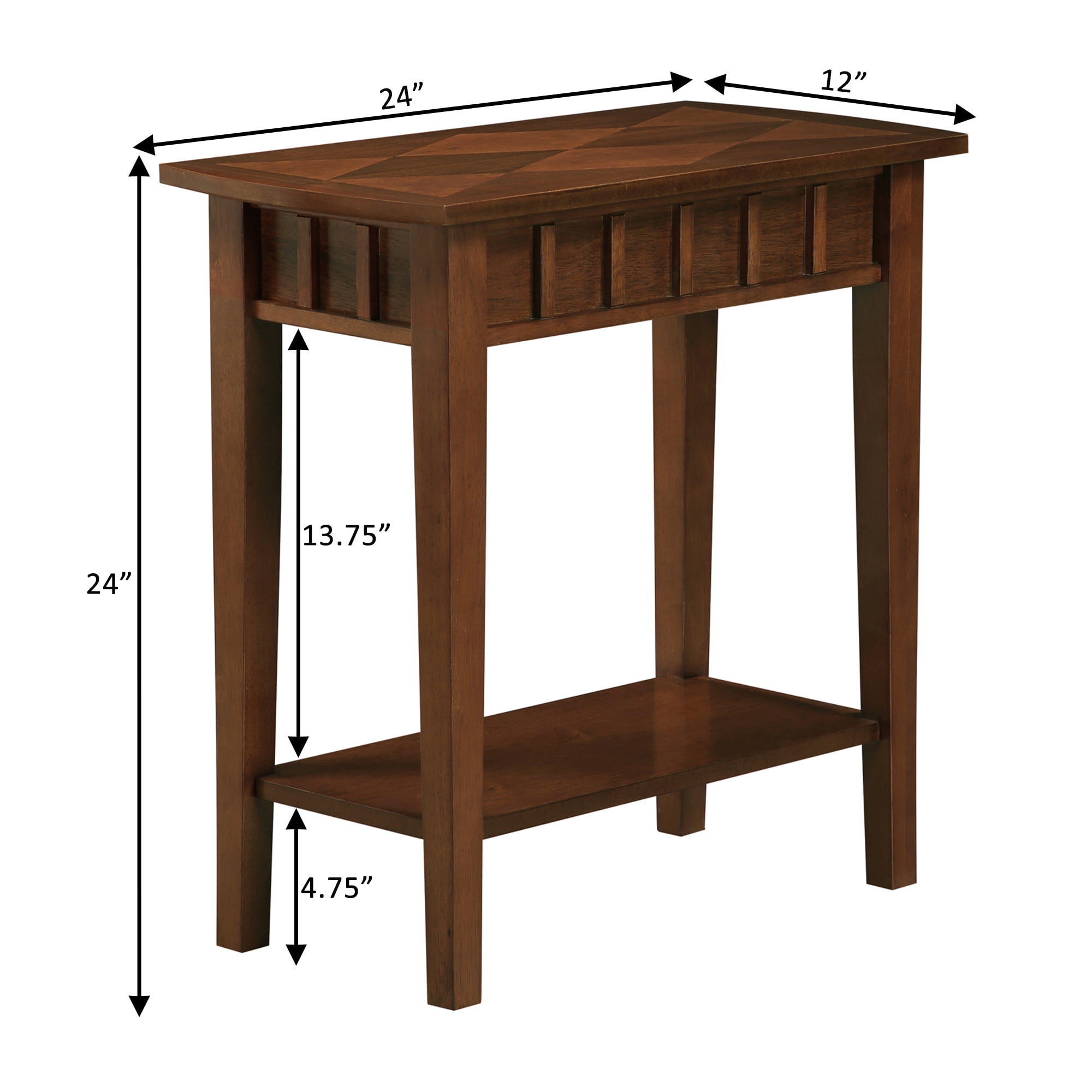 Convenience Concepts Dennis End Table with Shelf, Espresso