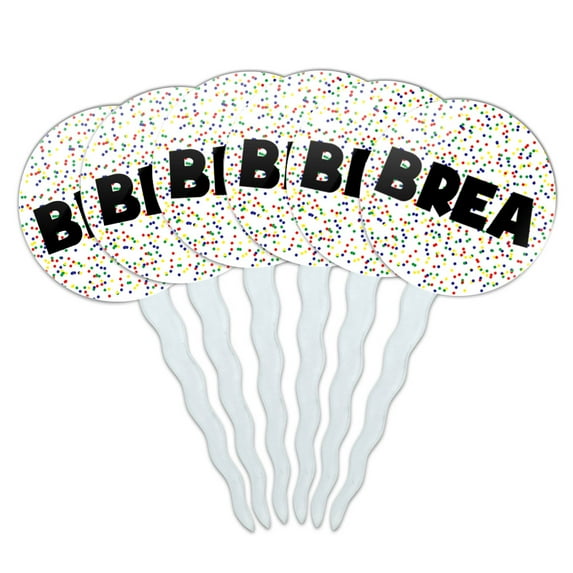 Brea Cupcake Picks Toppers - Set of 6 - Mutlicolored Speckles