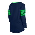 thumbnail image 3 of Women's New Era College Navy Seattle Seahawks Lace-Up Notch Neck Long Sleeve T-Shirt, 3 of 3
