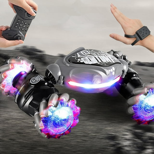 Dsseng Gesture RC Car Large 1 14 Scale 4WD 2.4G Hand Controlled Remote Control Car All Terrains Trucks For Boys Gesture RC Stunt Car For Age 4-12 With Lights Music Slime