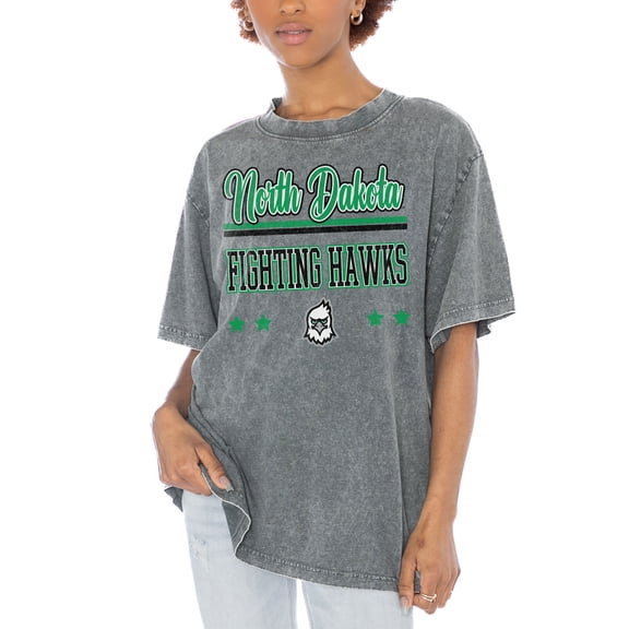 Women's Gameday Couture Gray North Dakota Here To Play Oversized T-Shirt