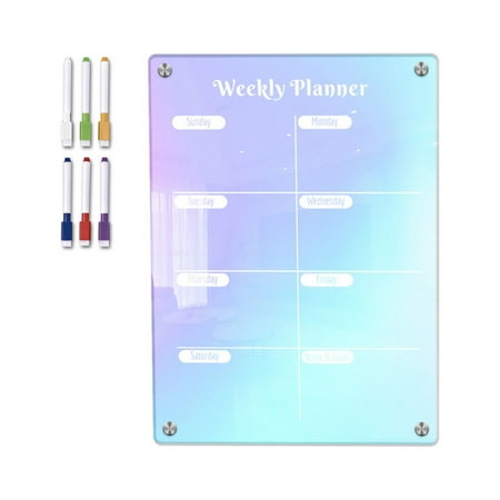 

Christmas Clearance! VWRXBZ Colored Acrylic Week Plan Memo Message Board with Erasable Refrigerator Sticker