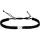 thumbnail image 1 of Pulsera tejida a mano nueva negra corazón plateado forma de corazón letra pareja manos, 1 of 4