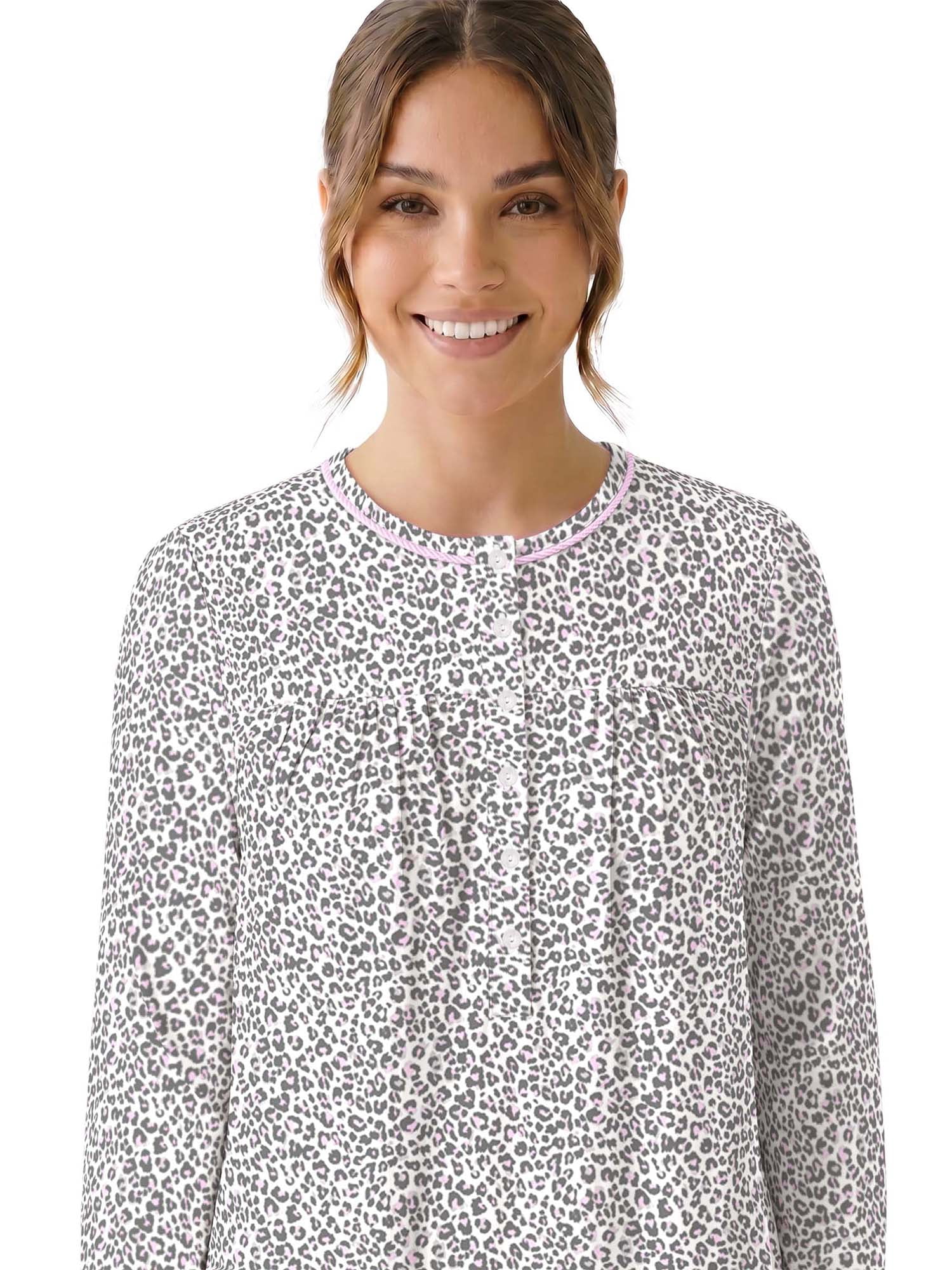 Aria Women’s Long Sleeve Stretch Velour 44" Sleepwear Nightgown, Sizes XS-5X