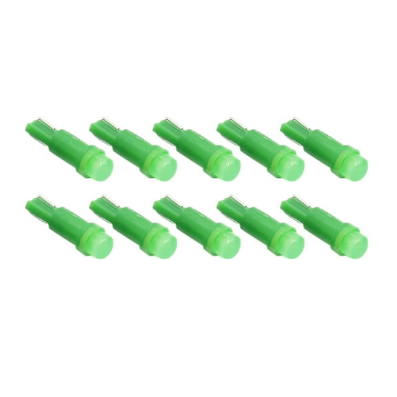 Unique Bargains 10Pcs T5 Ceramics Base 12V 0.5W Green  Car Dash Panel Light Bulb Interior