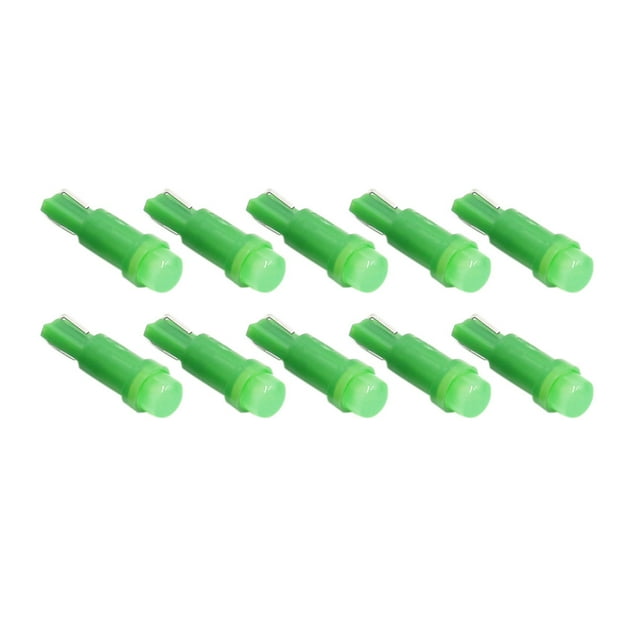 10Pcs 12V 0,5W LED Verde Bombilla T5 Base Cerámica Luz de Panel de Tablero Interior Coche