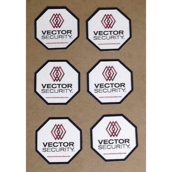 6 VECTOR Alarm Security Sign Window Decals - (NO Staked Security Signs Included) ***BRAND NEW SECURITY DECALS***