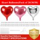 thumbnail image 2 of Globos PNIOTAIN de 18" en forma de corazón, foil, 30 piezas, rojo, rosa y plateado, 2 of 9