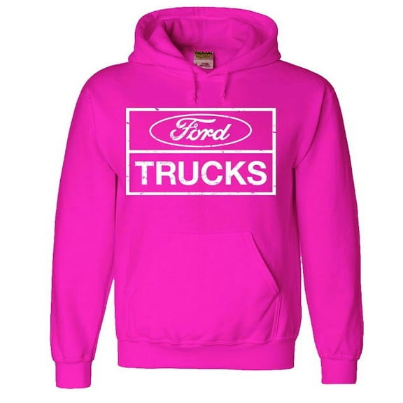Mens Hoodie Pink Ford Trucks Sweatshirt