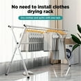 thumbnail image 3 of [Heavy Duty Drying Rack] Heavy Duty Stainless Steel Clothes Drying Rack 78.7 Inches | Folding Outdoor Indoor, Collapsible, Foldable Laundry Drying Rack, Clothesline, 3 of 9