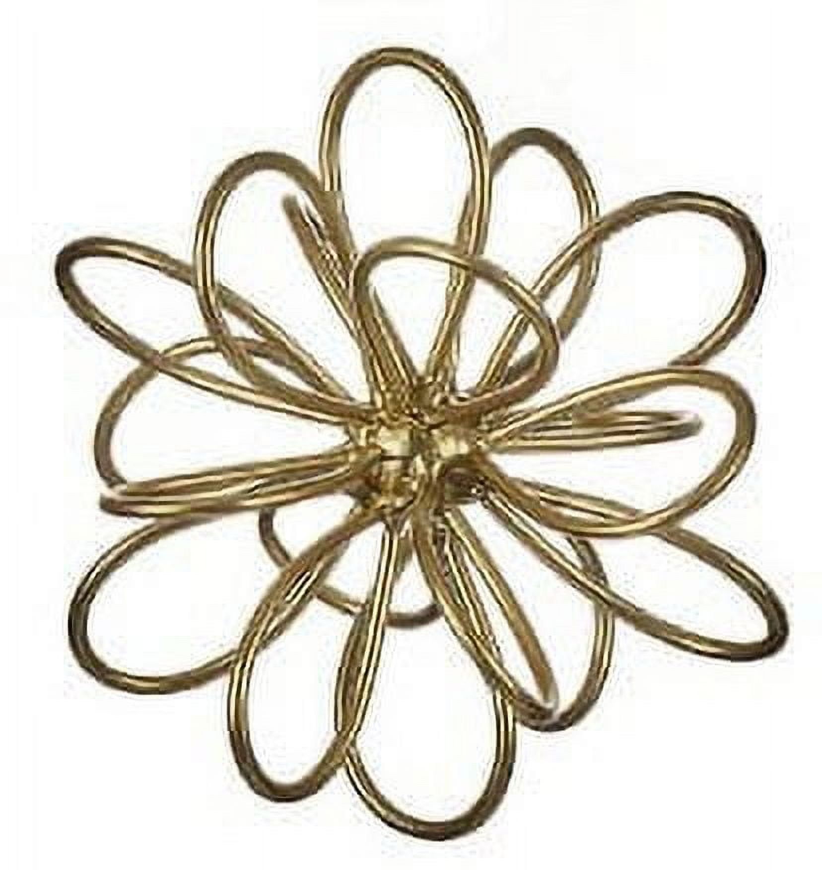 Mainstays 6in x 6in Contemporary Metal Floral Tabletop Orb, Gold