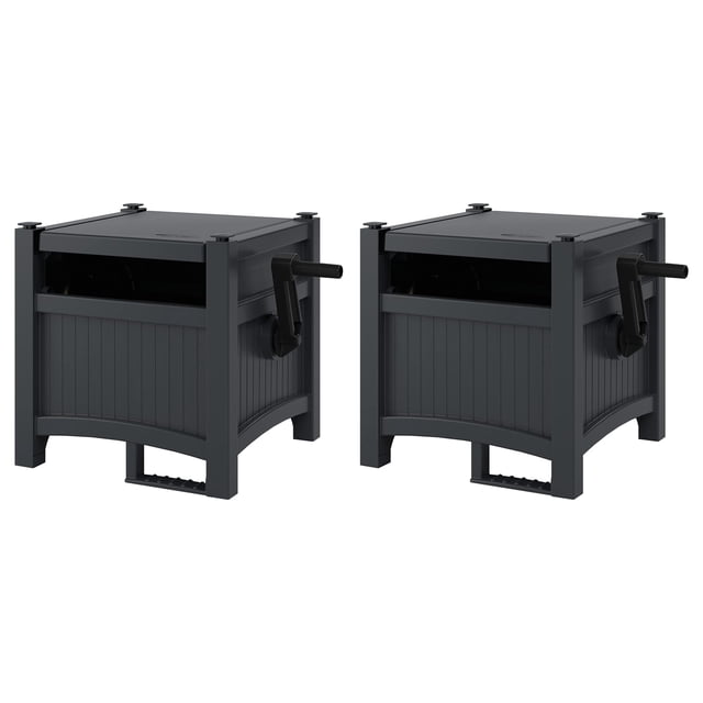 Enrollador de manguera para jardín Suncast Hideaway, paquete de 2, capacidad de 30 m