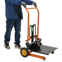 577lbs Hydraulic Material Lift Winch Stacker Adjustable Hight Pallet Dolly Lift