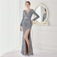 thumbnail image 1 of Elegante vestido de noche de cola de pez Aura Queen con lentejuelas y manga larga para banquete, 1 of 5