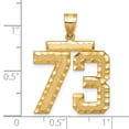 thumbnail image 2 of 14k Yellow Gold Diamond Cut Texture Finish Large Size Number 73 Charm Pendant, 2 of 4