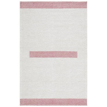 SAFAVIEH Natura Marina Striped Wool Area Rug, Ivory/Pink, 5' x 8'