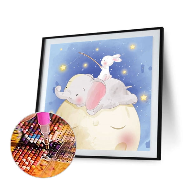 Cuadros Decorativos 5D DIY Diamante Pintura Bebé Elefante Completo Taladro Redondo Mosaico Arte Imagen Kits DQrwqpou Nuevos Originales