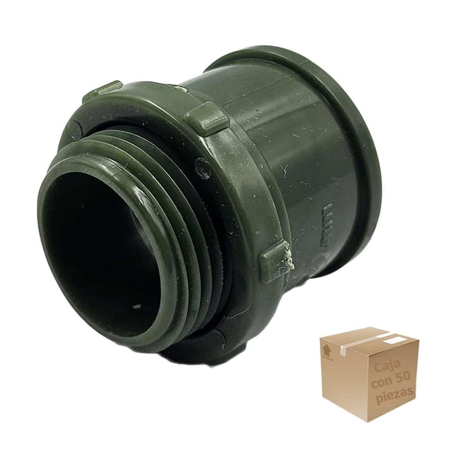 Conector C/ Rosca Conduit PVC Pesado Argos Verde 1 1/4 Pulg 50 Pzs