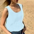thumbnail image 5 of Womens Cotton Linen Tank Tops, Sleeveless Shirts for Women Summer Casual Solid Color Crewneck Dressy Blouses, 5 of 5