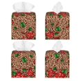 thumbnail image 2 of Fotbe Rose Mix Leopard 1 Porta Pañuelos Decorativo de Cuero, Caja Cuadrada Moderna para Pañuelos Faciales, Organizador y Dispensador 5x5x5'', 2 of 7