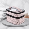 thumbnail image 6 of Double Layer Cosmetic Bag Make up Organizer with Handle Waterproof Travel Cosmetic Bag Toiletry Bag for Traveling Activities Pink, 6 of 9