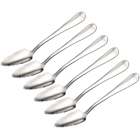 Stainless Steel Grapefruit Spoons, Jagged Grapefruit Spoon, Suitable for Citrus Fruits, Kiwi, Salads and Desserts, Set of 6…