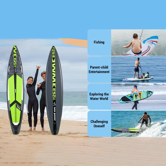 WKERSIY Paddle Board,Inflatable WithPaddle HuiopNon-slip Eva Mewmewcat Qisuo Non-slip Eva Deck