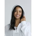 thumbnail image 3 of Time and Tru Women’s Lace Up Hoodie Sweater, Lightweight, Sizes XS-XXXL, 3 of 5
