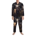 thumbnail image 3 of Uemuo Regal Stag In Forest Pattern 2-Piece Loungewear Set - Men’s Soft Sleepwear, Cozy Winter PJs, Comfy Sleep Set-Large, 3 of 7