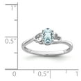thumbnail image 2 of White Sterling Silver Ring Band Gemstone (03) March Aquamarine Oval Blue, 2 of 2