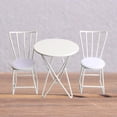 thumbnail image 4 of Xuanheng Dollhouse Mini Metal Garden Table and Chairs Set Accessory Gift Kids White, 4 of 8