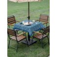 thumbnail image 3 of Outdoor Tablecloth with Umbrella Hole and Zipper, Christmas Gnomes Square Table Cloth 54x54 Inch Waterproof Tablecloth, Winter Xmas Snowflakes Textured Blue Picnic Table Cover for Patio Camping, 3 of 7