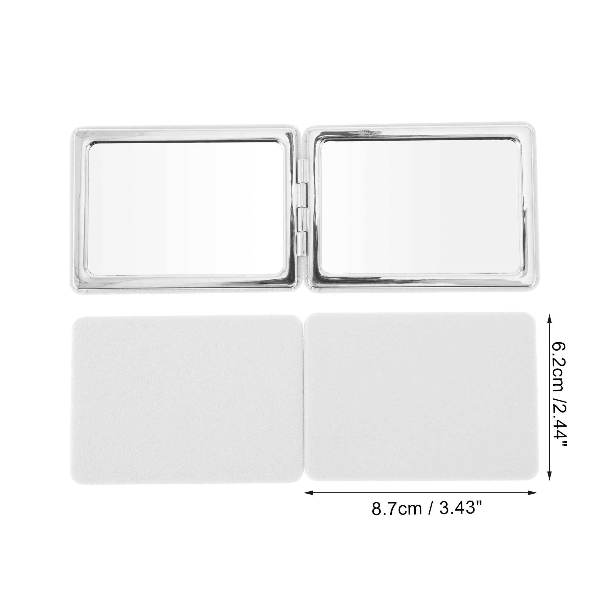Unique Bargains Rectangular Solid Color Makeup Mirror 1 Pc White