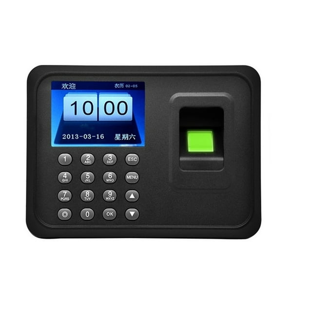 Time Clock Machine de Présence A6 Mot de Passe+Empreintes Digitales Reconnaissance Multilingue Équipement de Perforation Génération de Rapport Intelligent, Facile à Utiliser