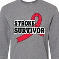 thumbnail image 4 of Inktastic Stroke Survivor with Red Ribbon Long Sleeve T-Shirt, 4 of 5