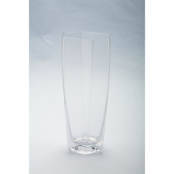 CC Home Furnishings 12" Clear Hand blown Glass Tabletop Vase