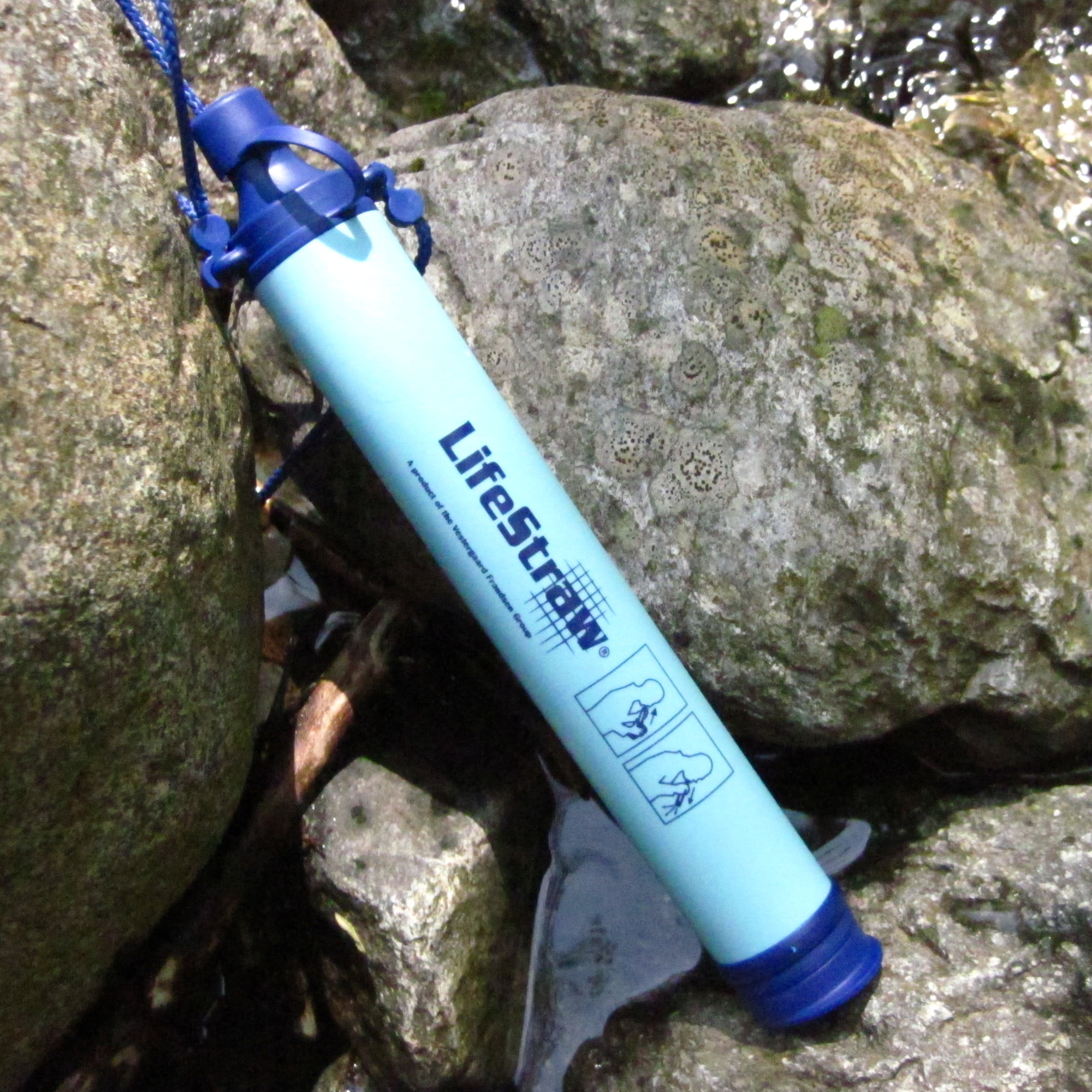 6 in 1 Survival Gravity Water Filter Straw Kit 3500 Litres Camping Emergency