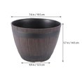 thumbnail image 4 of Resin Barrels Flowerpot Imitation Rattan Wooden Barrels Outdoor Bonsai Garden Floor Flower Pot, 4 of 9