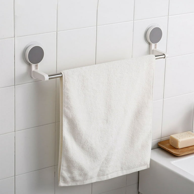 1pc Iron Towel Rack, Wall Hanging Bathroom Non-punching Storage Shelf,  Multi-functional Bath Towel Organizer Shelves, Cosmetic And Shower Supplies  Pla