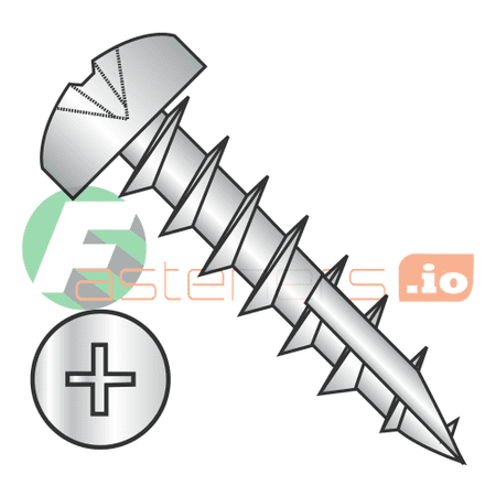 

#10 x 3/4 Deep Thread Wood Screws / Phillips / Pan Head / Type 17 Point Pt / Steel / Zinc / Type 17 Point Point / Full Thread (Quantity: 3 000 pcs)