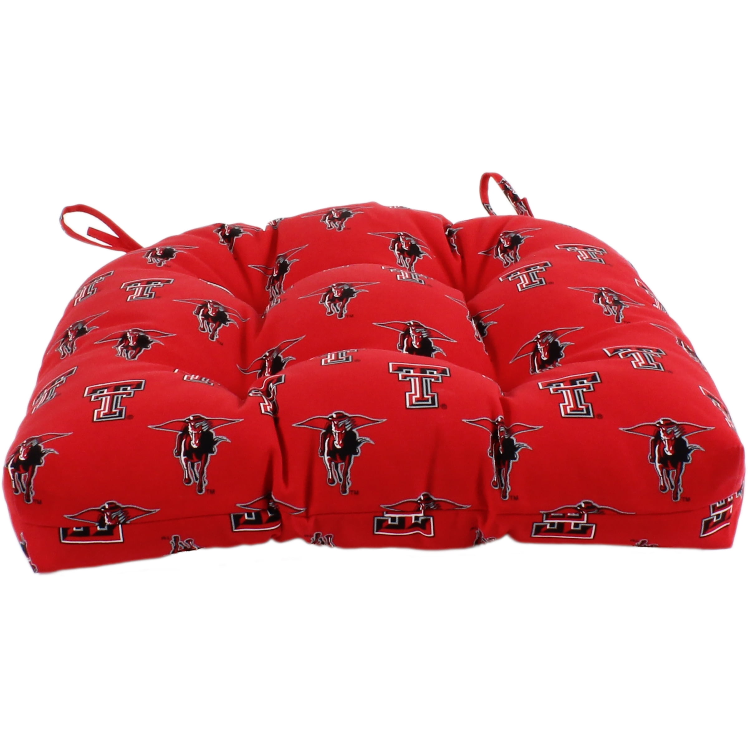 College Covers Texas Tech Red Raiders Patio Seat D Cushion 20" x 20", 2 Tie Backs