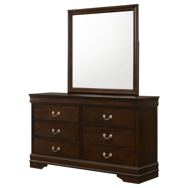Louis Philippe - 6-drawer Dresser with Mirror