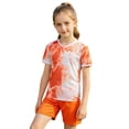 thumbnail image 4 of Weebloom Kids Boys Summer Athletic Outfit Girls Football Quick Drying Training Shirt Shorts Set Basketball Tracksuit Shorts T Shirt Sportsuit Boy Running Sports Clothes Set 9-10 Years Orange, 4 of 6