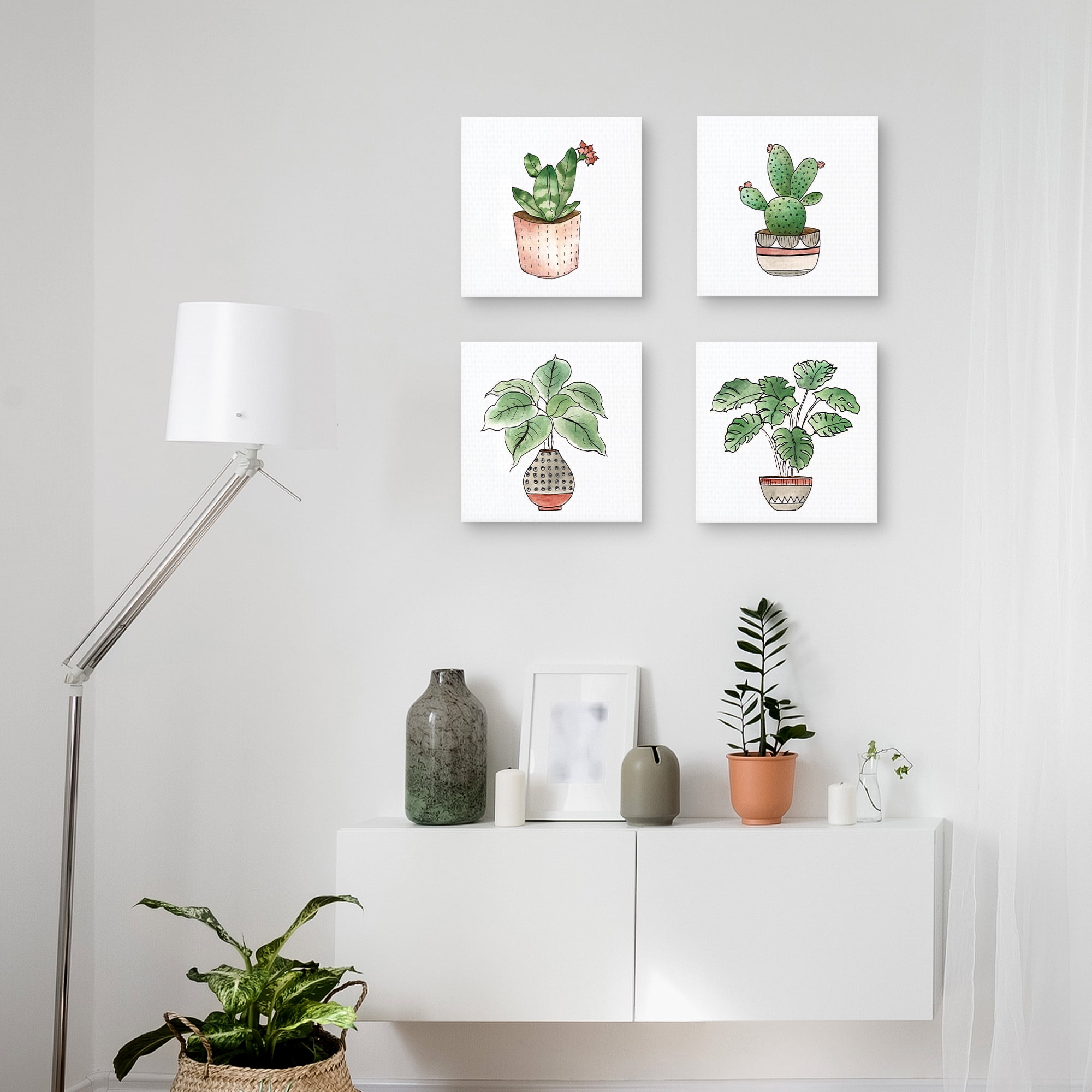 Boho Greenery I, II, III, & IV by Tava Studios Canvas Art Print